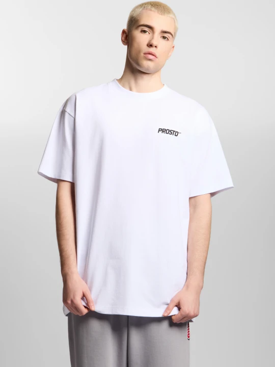 Zdjęcie produktu Wear The Street t-shirt oversize bawełniany męski biały Klasyk