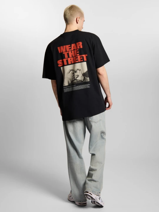 Zdjęcie produktu Wear The Street t-shirt oversize bawełniany męski czarny Klasyk