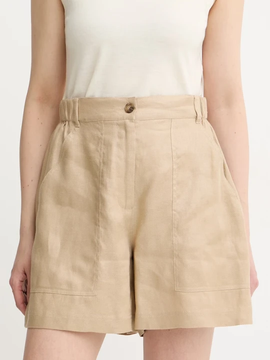 Zdjęcie produktu Weekend Max Mara bermudy damskie lniane beżowy