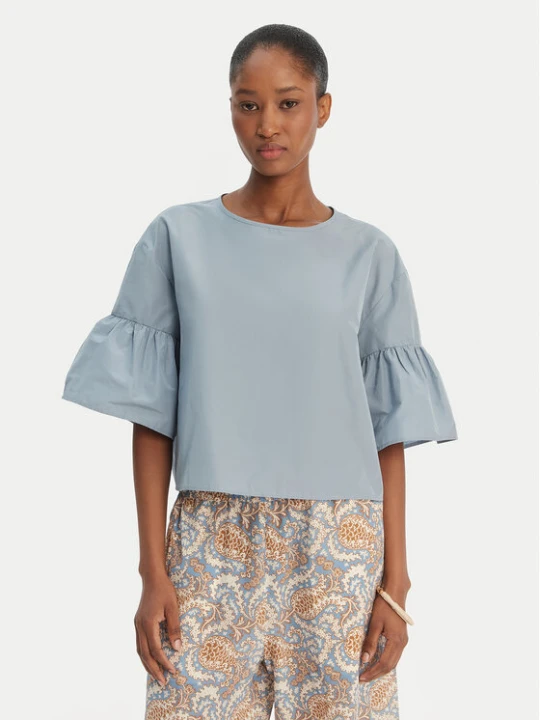 Zdjęcie produktu Weekend Max Mara Bluzka Break 2615111152 Błękitny Loose Fit Niebieski jasny