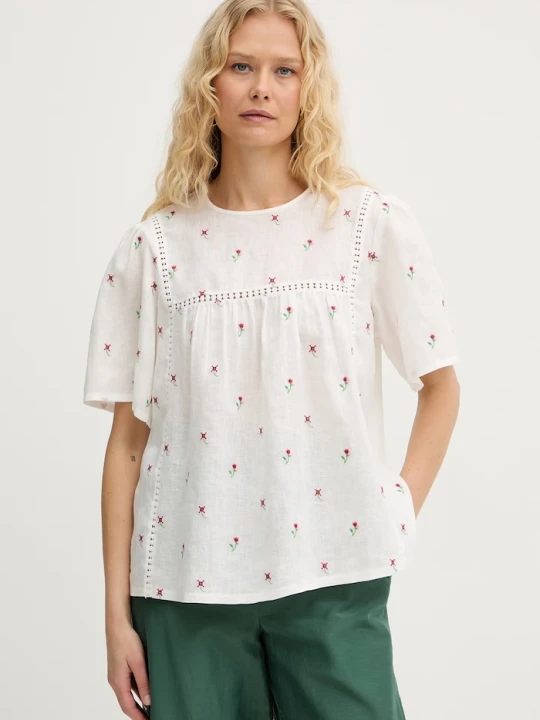 Zdjęcie produktu Weekend Max Mara bluzka damska lniana BACINO biały