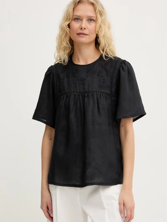 Zdjęcie produktu Weekend Max Mara bluzka damska lniana BACINO czarny