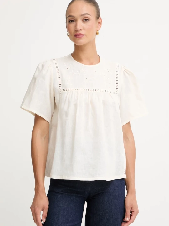 Zdjęcie produktu Weekend Max Mara bluzka damska lniana BACINO beżowy