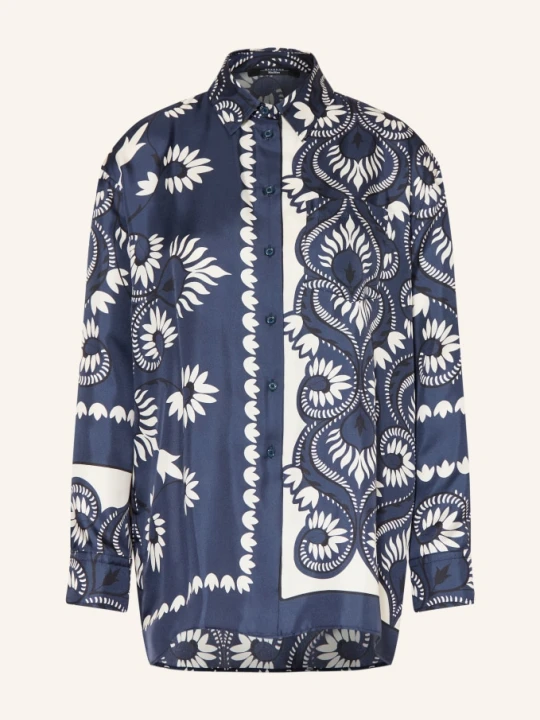 Zdjęcie produktu Weekend Max Mara Bluzka Koszulowa Lastra Z Jedwabiu blau beżowy