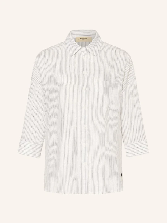 Zdjęcie produktu Weekend Max Mara Bluzka Koszulowa Panetto Z Lnu Z Rękawami 3/4 weiss