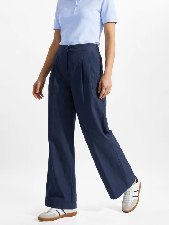 Zdjęcie produktu Weekend Max Mara spodnie plisowane - WKDBenda Kobiety Bawełna (100%) niebieski