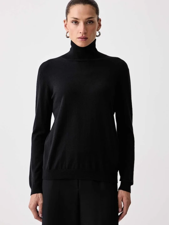 Zdjęcie produktu Weekend Max Mara golf damski z dodatkiem jedwabiu WKDKIKU czarny