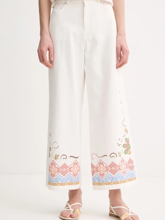 Zdjęcie produktu Weekend Max Mara jeansy wide leg damskie ADUNCO beżowy