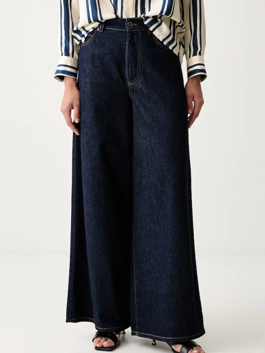 Zdjęcie produktu Weekend Max Mara jeansy wide leg damskie WKDZATTERA granatowy