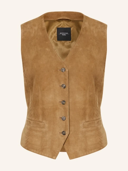 Zdjęcie produktu Weekend Max Mara Kamizelka Skórzana Vetusta braun KONIAKOWY