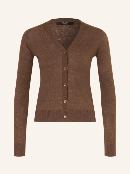 Zdjęcie produktu Weekend Max Mara Kardigan Adesso Z Jedwabiem braun CIEMNOBRĄZOWY
