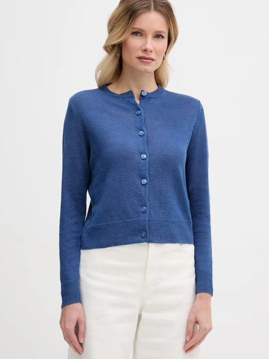 Zdjęcie produktu Weekend Max Mara kardigan damski lniany BADIA niebieski