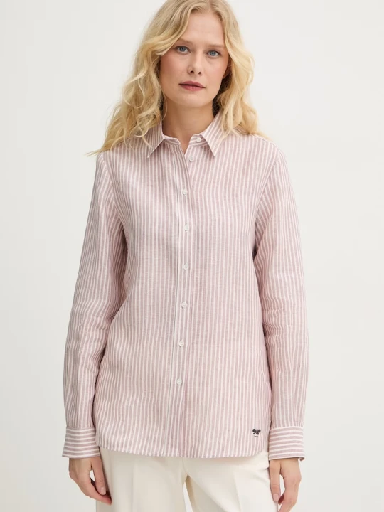 Zdjęcie produktu Weekend Max Mara koszula damska lniana GIURATO różowy