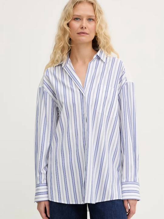 Zdjęcie produktu Weekend Max Mara koszula damska z bawełną TESSILE niebieski