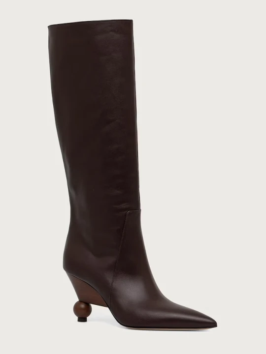 Zdjęcie produktu Weekend Max Mara kozaki damskie skórzane brązowy