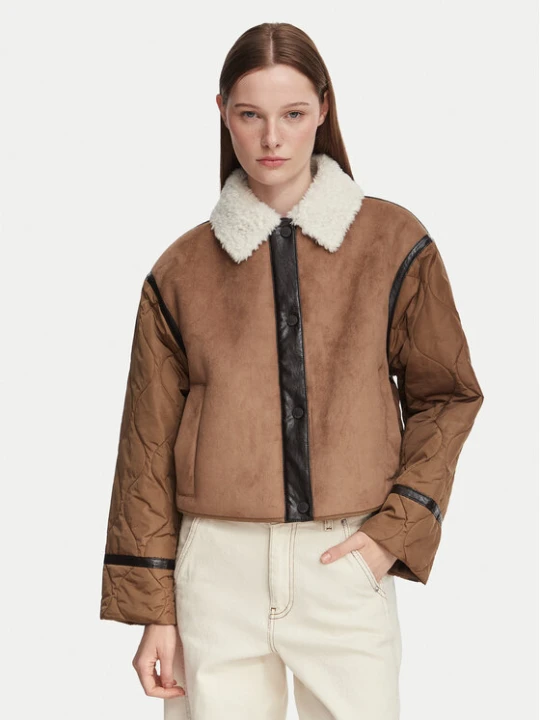Zdjęcie produktu Weekend Max Mara Kożuch sztuczny Gessati 2625486011 Brązowy jasny Regular Fit