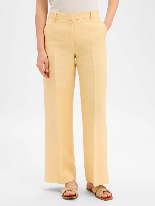 Zdjęcie produktu Weekend Max Mara Lniane spodnie Kobiety len żółty