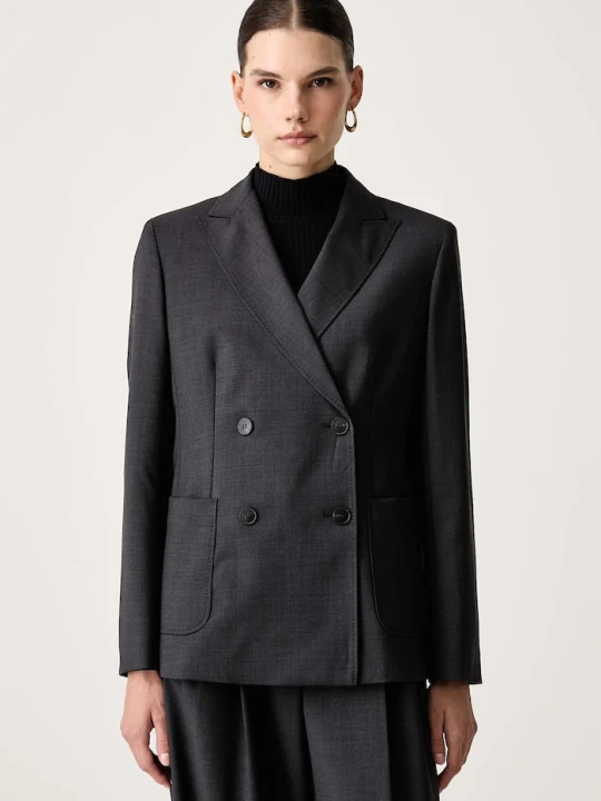 Zdjęcie produktu Weekend Max Mara marynarka dwurzędowa damska wełniana WKDORNATI szary