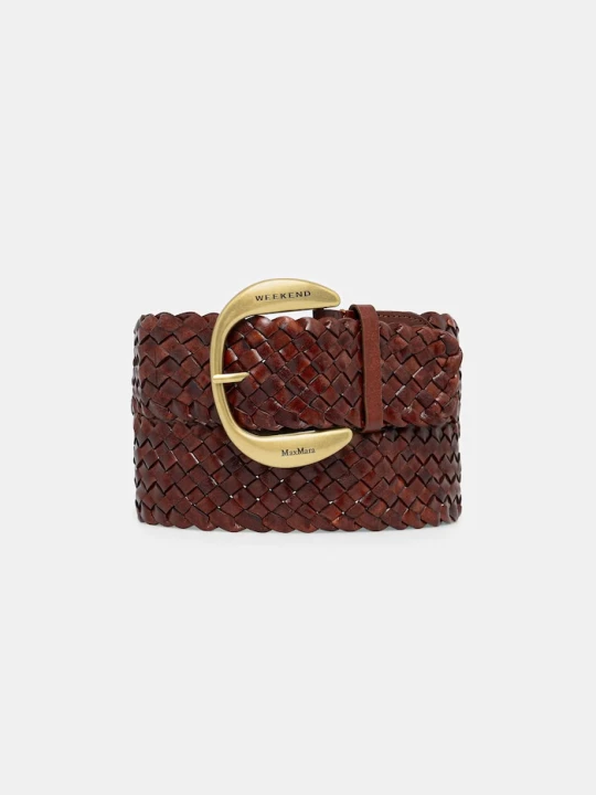 Zdjęcie produktu Weekend Max Mara pasek pleciony damski skórzany AGELO bordowy