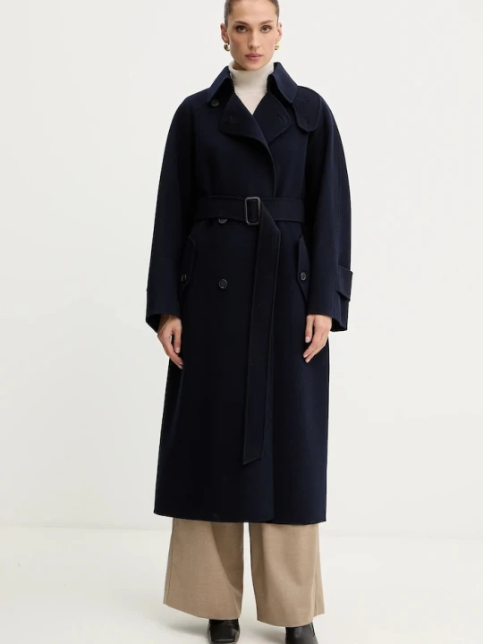 Zdjęcie produktu Weekend Max Mara płaszcz wełniany CADINE granatowy
