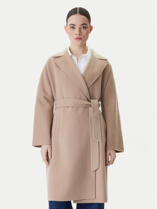Zdjęcie produktu Weekend Max Mara Płaszcz wełniany Civada 2615011011 Beżowy Regular Fit