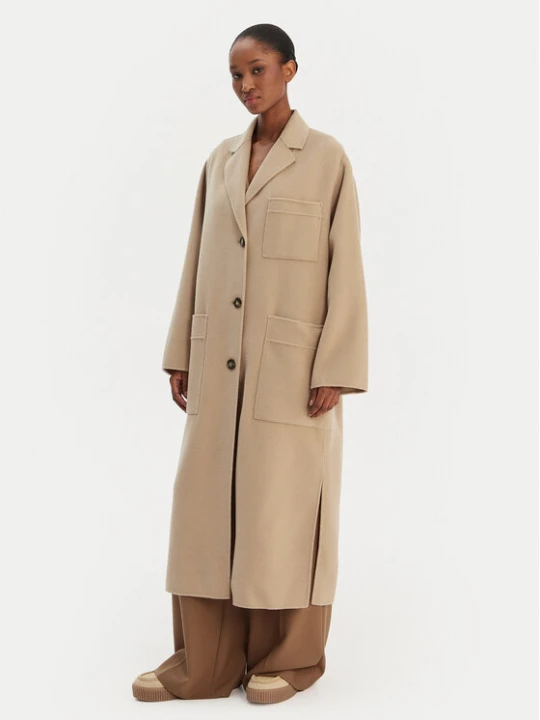 Zdjęcie produktu Weekend Max Mara Płaszcz wełniany Galosce 2615011021 Beżowy Relaxed Fit