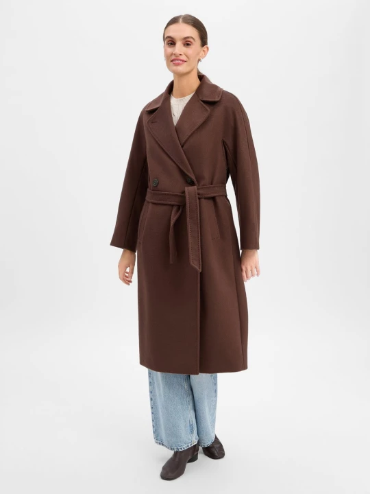 Zdjęcie produktu Weekend Max Mara płaszcz wełniany Kobiety wełna ze strzyży brązowy