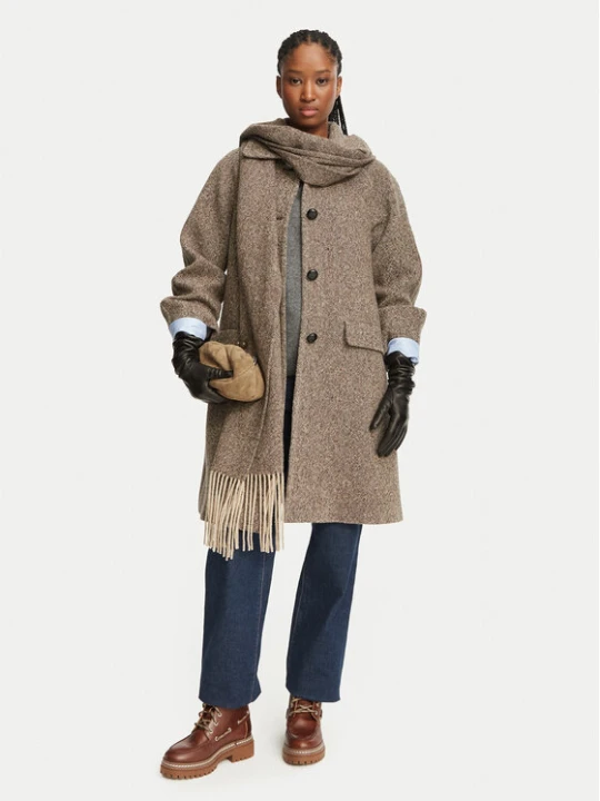 Zdjęcie produktu Weekend Max Mara Płaszcz wełniany Latino 2625016032 Brązowy Regular Fit