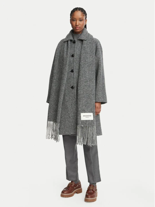 Zdjęcie produktu Weekend Max Mara Płaszcz wełniany Latino 2625016032 Szary Regular Fit