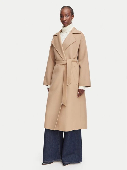 Zdjęcie produktu Weekend Max Mara Płaszcz wełniany Operoso 2625016011 Brązowy jasny Regular Fit