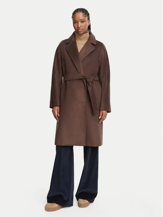 Zdjęcie produktu Weekend Max Mara Płaszcz wełniany Pedale 2625016092 Brązowy ciemny Regular Fit