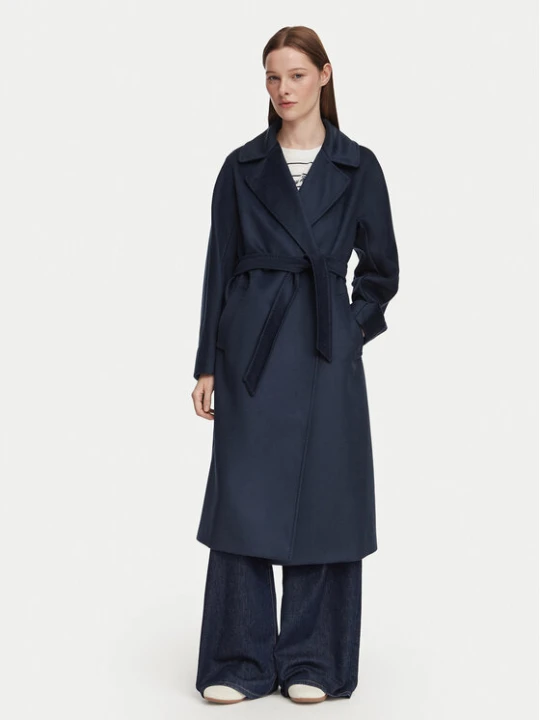 Zdjęcie produktu Weekend Max Mara Płaszcz wełniany Resina 2625016021 Granatowy Regular Fit