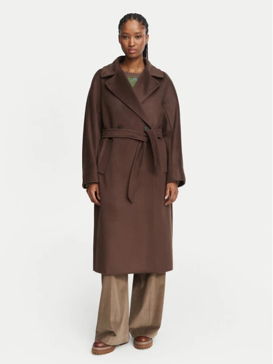 Zdjęcie produktu Weekend Max Mara Płaszcz wełniany Resina 2625016102 Brązowy ciemny Regular Fit