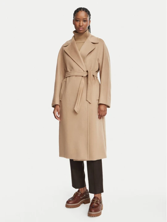 Zdjęcie produktu Weekend Max Mara Płaszcz wełniany Resina 2625016102 Brązowy jasny Regular Fit