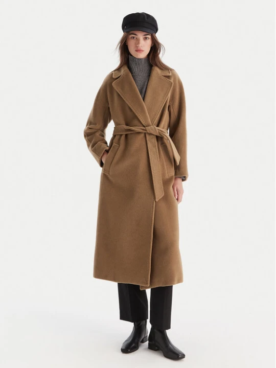 Zdjęcie produktu Weekend Max Mara Płaszcz wełniany Tempera 2525016082 Brązowy Regular Fit