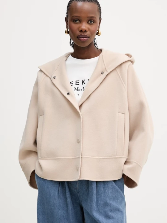 Zdjęcie produktu Weekend Max Mara płaszcz z dodatkiem wełny OLIATO beżowy