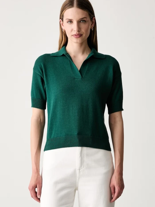 Zdjęcie produktu Weekend Max Mara polo damskie bawełniane WKDALBERO zielony
