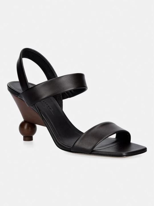 Zdjęcie produktu Weekend Max Mara sandały na wysokim obcasie skórzane Wkaaffetto brązowy