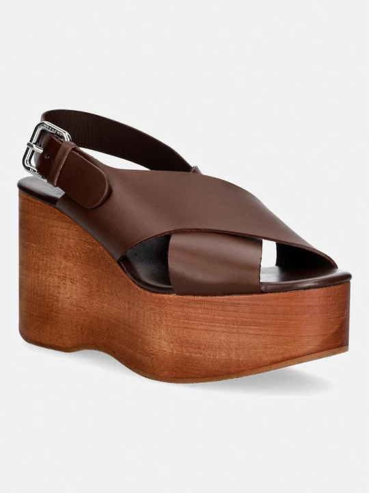 Zdjęcie produktu Weekend Max Mara sandały skórzane Wkaangio brązowy