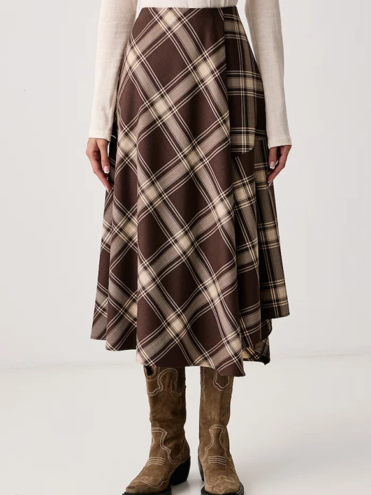 Zdjęcie produktu Weekend Max Mara spódnica kopertowa z wełną WKDLANOSO brązowy