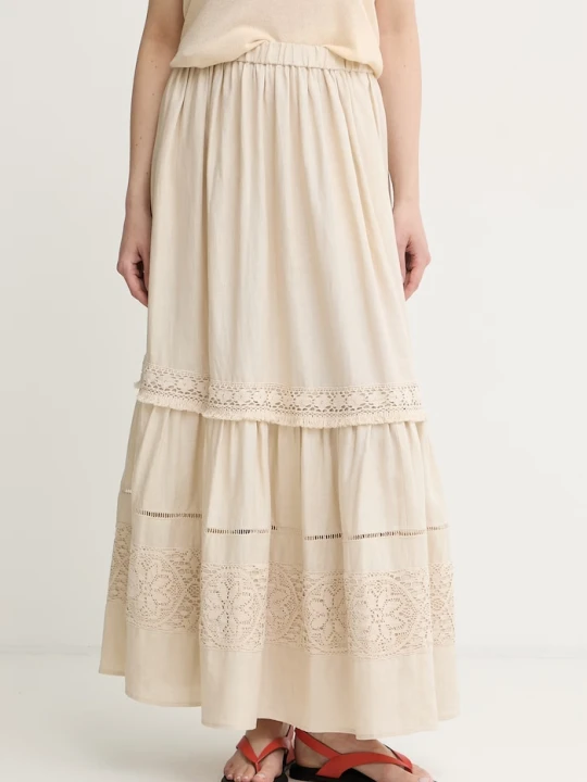 Zdjęcie produktu Weekend Max Mara spódnica lniana beżowy