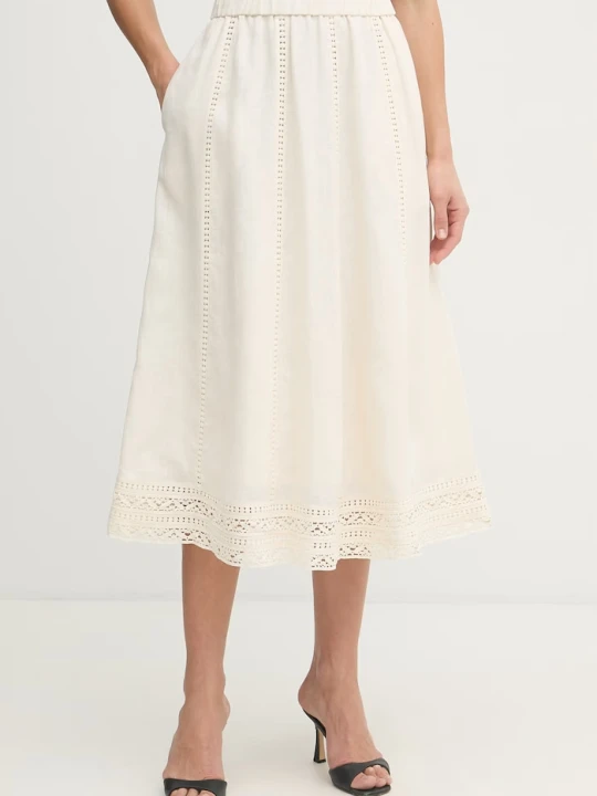 Zdjęcie produktu Weekend Max Mara spódnica lniana GERGO beżowy