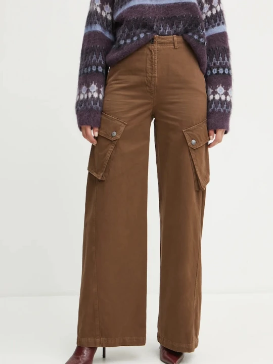 Zdjęcie produktu Weekend Max Mara spodnie bawełniane brązowy