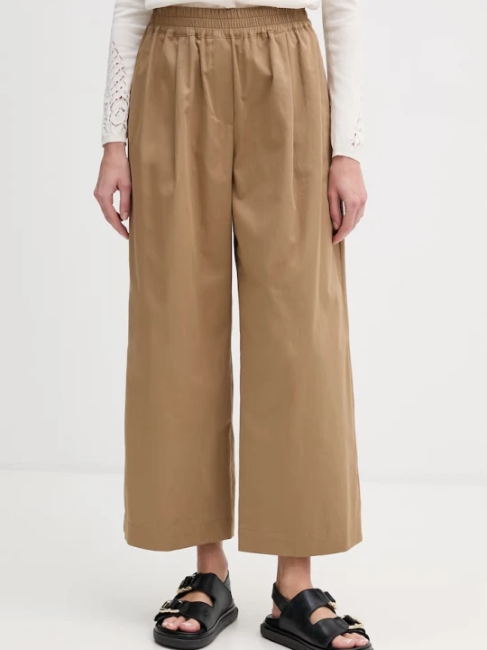 Zdjęcie produktu Weekend Max Mara spodnie damskie bawełniane GOLFO brązowy