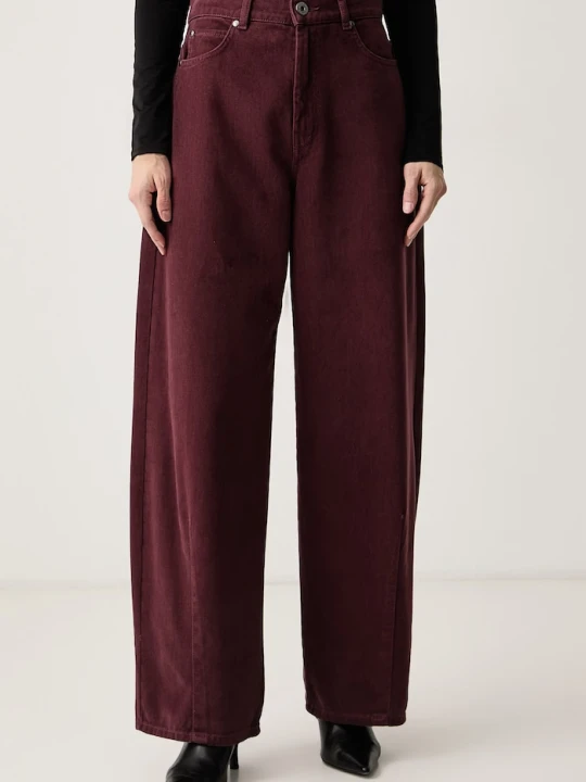Zdjęcie produktu Weekend Max Mara spodnie damskie bawełniane WKDORDINE bordowy