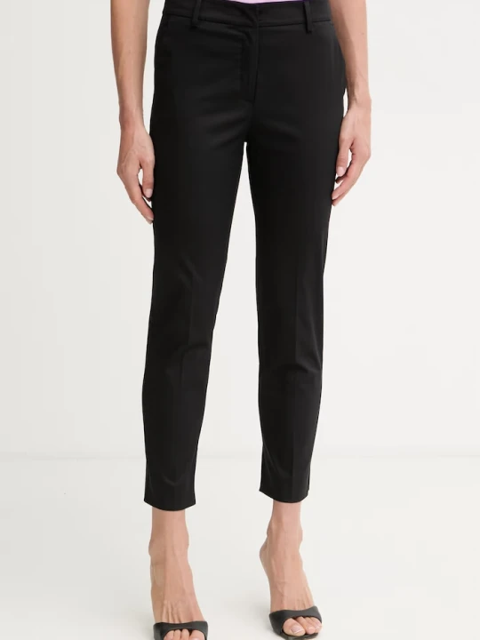 Zdjęcie produktu Weekend Max Mara spodnie damskie bawełniane z elastanem CECCO czarny