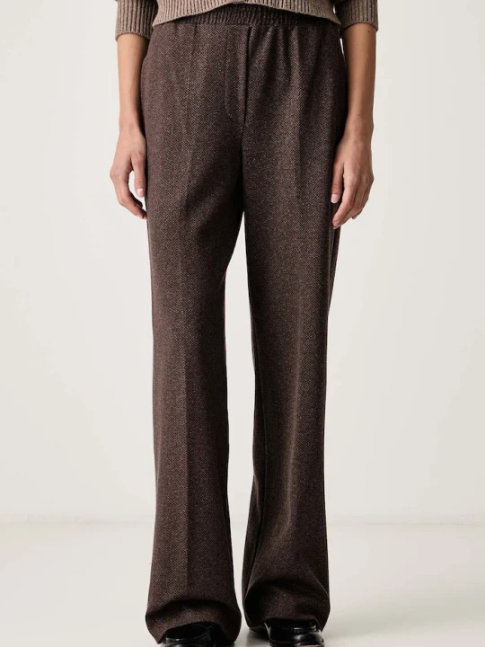 Zdjęcie produktu Weekend Max Mara spodnie damskie z dodatkiem wełny WKDEDITTA brązowy