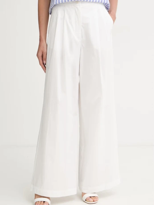 Zdjęcie produktu Weekend Max Mara spodnie palazzo damskie bawełniane BENDA biały