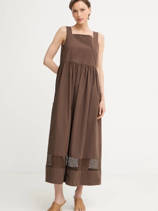 Zdjęcie produktu Weekend Max Mara sukienka bawełniana GOLA brązowy