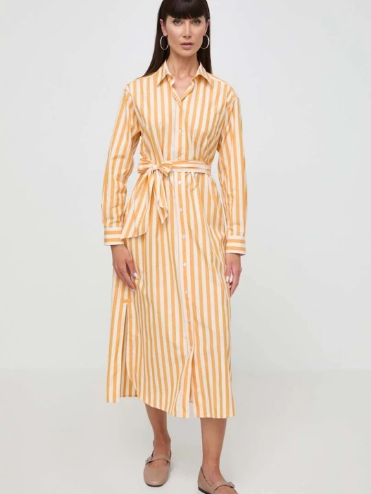 Zdjęcie produktu Weekend Max Mara sukienka bawełniana pomarańczowy